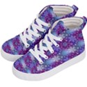 Snow White Blue Purple Tulip Kids  Hi-Top Skate Sneakers View2