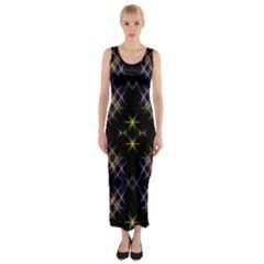 Seamless Background Abstract Vector Fitted Maxi Dress