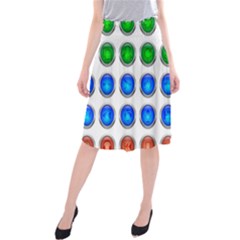 Vector Round Image Color Button Midi Beach Skirt