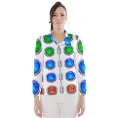 Vector Round Image Color Button Windbreaker (women) by Pakrebo