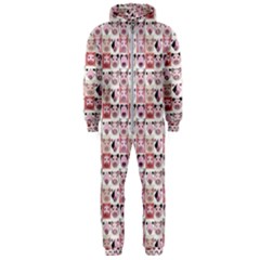 Graphic Seamless Pattern Pig Hooded Jumpsuit (men)  by Pakrebo