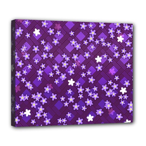 Textile Cross Pattern Square Deluxe Canvas 24  X 20  (stretched)