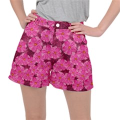 Cherry Blossoms Floral Design Stretch Ripstop Shorts by Pakrebo