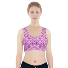 Paulownia Flowers Japanese Style Sports Bra With Pocket by Pakrebo