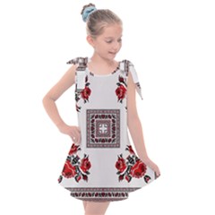 Ornament Pattern Background Design Kids  Tie Up Tunic Dress by Pakrebo