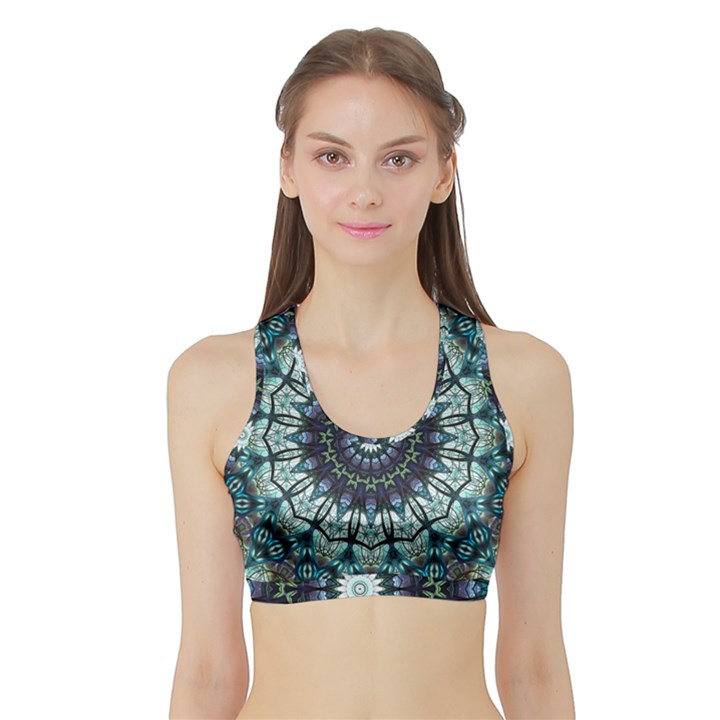 Pattern Abstract Background Art Sports Bra with Border