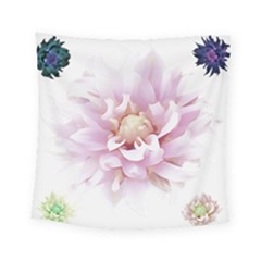 Abstract Transparent Image Flower Square Tapestry (small) by Pakrebo