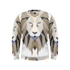 Polygonal Low Poly Lion Feline Kids  Sweatshirt