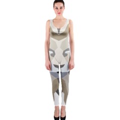 Polygonal Low Poly Lion Feline One Piece Catsuit