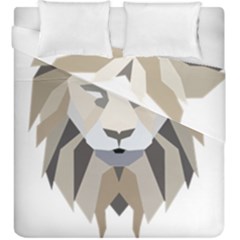 Polygonal Low Poly Lion Feline Duvet Cover Double Side (King Size)