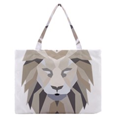 Polygonal Low Poly Lion Feline Zipper Medium Tote Bag