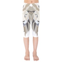 Polygonal Low Poly Lion Feline Kids  Capri Leggings 