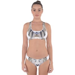 Polygonal Low Poly Lion Feline Cross Back Hipster Bikini Set