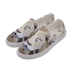 Polygonal Low Poly Lion Feline Women s Canvas Slip Ons