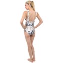 Polygonal Low Poly Lion Feline Cross Front Low Back Swimsuit View2