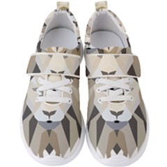 Polygonal Low Poly Lion Feline Men s Velcro Strap Shoes