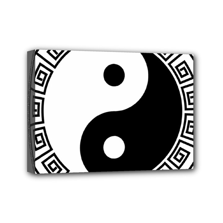 Yin Yang Eastern Asian Philosophy Mini Canvas 7  x 5  (Stretched)