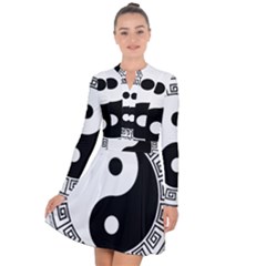 Yin Yang Eastern Asian Philosophy Long Sleeve Panel Dress by Pakrebo