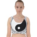 Yin Yang Eastern Asian Philosophy Velvet Racer Back Crop Top View1