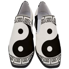 Yin Yang Eastern Asian Philosophy Slip On Heel Loafers by Pakrebo