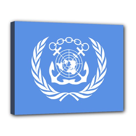 Flag Of International Maritime Organization Canvas 14  X 11  (stretched) by abbeyz71