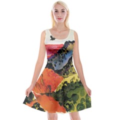 Georgia O keeffe, Canyon With Crows-1 Reversible Velvet Sleeveless Dress by SusanFranzblau