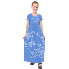 Flag Of Universal Postal Union Kids  Short Sleeve Maxi Dress by abbeyz71