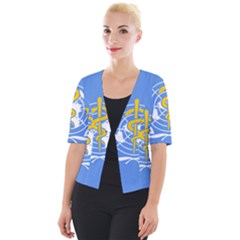 Flag Of World Health Organization Cropped Button Cardigan by abbeyz71