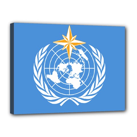 Flag Of World Meteorological Organization Canvas 16  X 12  (stretched) by abbeyz71