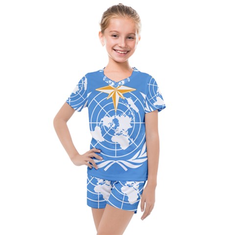 Flag Of World Meteorological Organization Kids  Mesh Tee And Shorts Set by abbeyz71