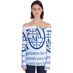 Logo Of International Organization For Migration Off Shoulder Long Sleeve Top by abbeyz71