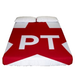 Logo Of Brazil Workers Party Fitted Sheet (queen Size) by abbeyz71