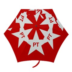 Flag Of Brazil Workers Party Mini Folding Umbrellas by abbeyz71