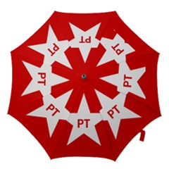 Flag Of Brazil Workers Party Hook Handle Umbrellas (medium) by abbeyz71