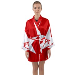 Flag Of Brazil Workers Party Long Sleeve Kimono Robe by abbeyz71