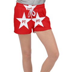 Flag Of Brazil Workers Party Women s Velour Lounge Shorts by abbeyz71
