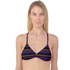 Stripes Pink Yellow Purple Grey Reversible Tri Bikini Top by BrightVibesDesign