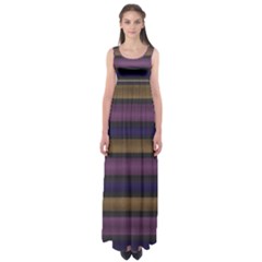 Stripes Pink Yellow Purple Grey Empire Waist Maxi Dress by BrightVibesDesign