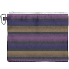 Stripes Pink Yellow Purple Grey Canvas Cosmetic Bag (xxxl) by BrightVibesDesign