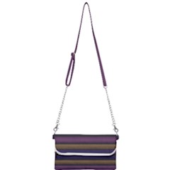 Stripes Pink Yellow Purple Grey Mini Crossbody Handbag by BrightVibesDesign