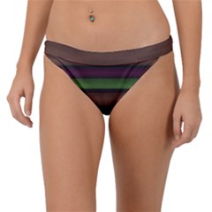 Stripes Green Brown Pink Grey Band Bikini Bottom by BrightVibesDesign