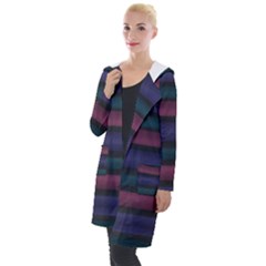 Stripes Pink Purple Teal Grey Hooded Pocket Cardigan by BrightVibesDesign