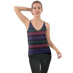 Stripes Pink Purple Teal Grey Chiffon Cami by BrightVibesDesign