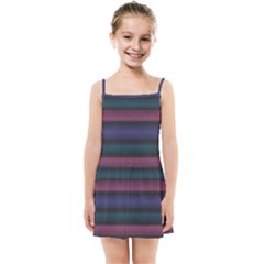 Stripes Pink Purple Teal Grey Kids  Summer Sun Dress by BrightVibesDesign