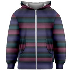 Stripes Pink Purple Teal Grey Kids  Zipper Hoodie Without Drawstring by BrightVibesDesign