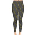 No Step On Snek Pattern Charcoal Dark Gray background Meme Leggings  View1