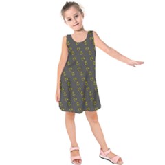 No Step On Snek Pattern Charcoal Dark Gray Background Meme Kids  Sleeveless Dress by snek