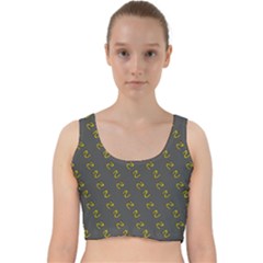 No Step On Snek Pattern Charcoal Dark Gray Background Meme Velvet Racer Back Crop Top by snek