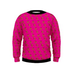 No Step On Snek Pattern Pink Background Meme Kids  Sweatshirt by snek