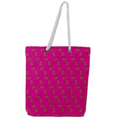 No Step On Snek Pattern Pink Background Meme Full Print Rope Handle Tote (large) by snek